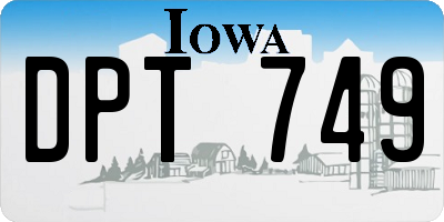 IA license plate DPT749