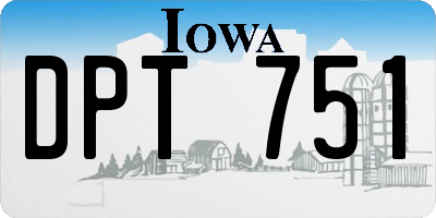 IA license plate DPT751
