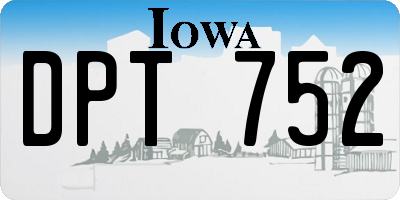 IA license plate DPT752