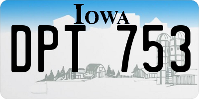 IA license plate DPT753