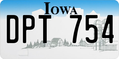 IA license plate DPT754