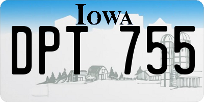 IA license plate DPT755