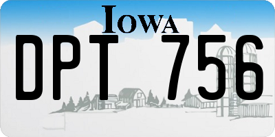 IA license plate DPT756