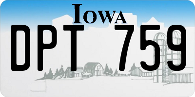 IA license plate DPT759