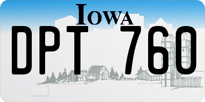 IA license plate DPT760