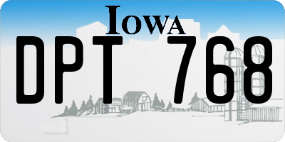 IA license plate DPT768
