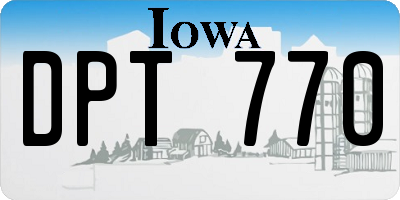 IA license plate DPT770