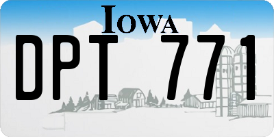 IA license plate DPT771
