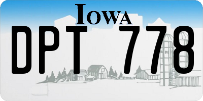 IA license plate DPT778