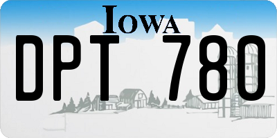 IA license plate DPT780