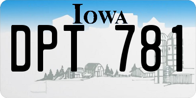 IA license plate DPT781