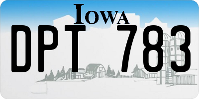 IA license plate DPT783
