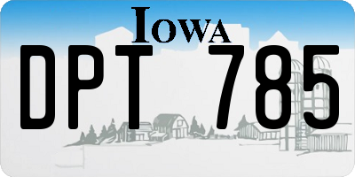 IA license plate DPT785