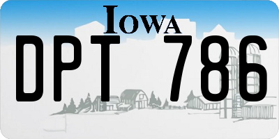 IA license plate DPT786