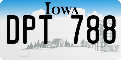 IA license plate DPT788