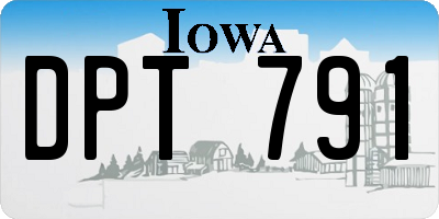 IA license plate DPT791