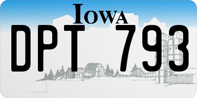IA license plate DPT793