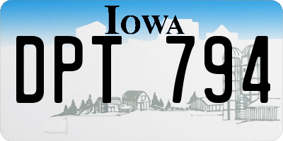 IA license plate DPT794