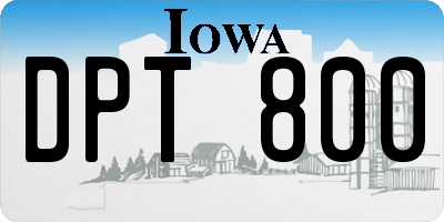 IA license plate DPT800