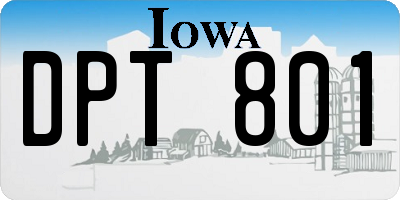 IA license plate DPT801