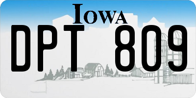 IA license plate DPT809