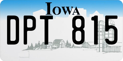 IA license plate DPT815