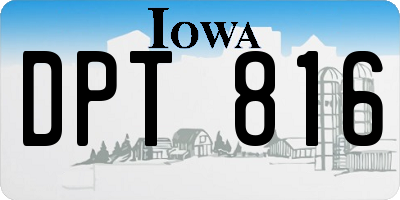 IA license plate DPT816