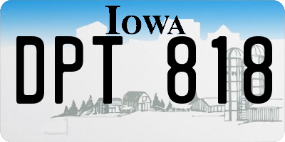 IA license plate DPT818