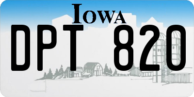 IA license plate DPT820