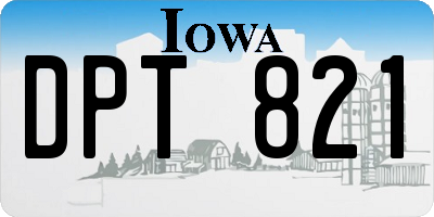 IA license plate DPT821
