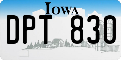 IA license plate DPT830