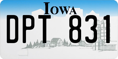 IA license plate DPT831