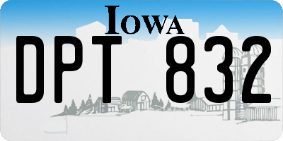 IA license plate DPT832