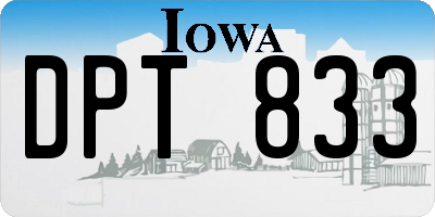 IA license plate DPT833