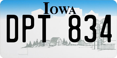 IA license plate DPT834