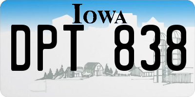 IA license plate DPT838