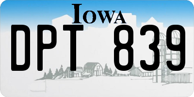 IA license plate DPT839