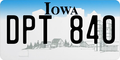 IA license plate DPT840
