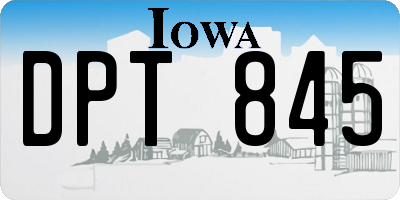IA license plate DPT845