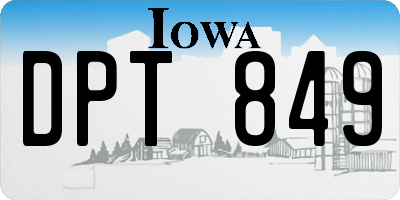 IA license plate DPT849