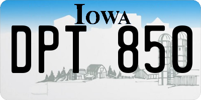 IA license plate DPT850