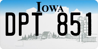 IA license plate DPT851