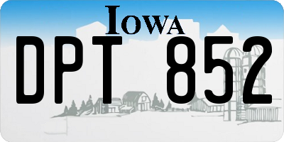 IA license plate DPT852