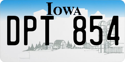 IA license plate DPT854