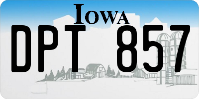 IA license plate DPT857