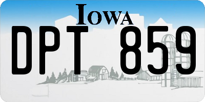 IA license plate DPT859