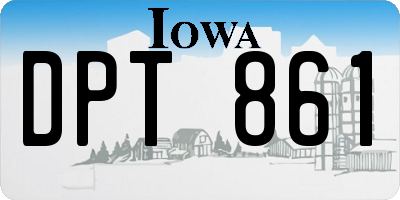 IA license plate DPT861