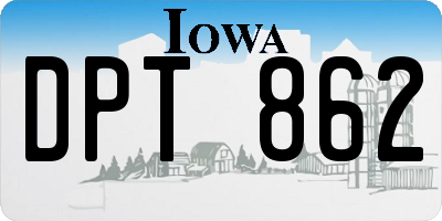 IA license plate DPT862
