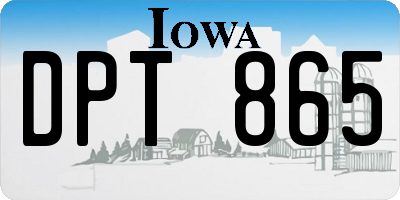 IA license plate DPT865