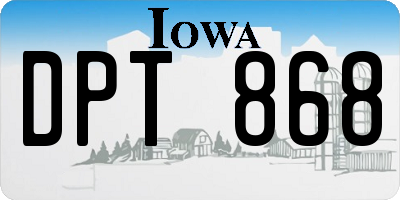 IA license plate DPT868